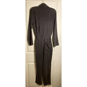 Young‎ Fabulous & Broke Jumpsuit Grey Snap Front Collar Pockets Belted Sz Small thumbnail 3