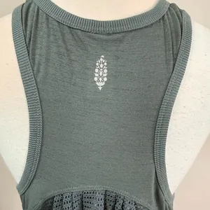 FP Movement Free People Womens Breezy Mesh Back Tank Top Charcoal Gray Small thumbnail 4