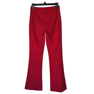 Intermix Pants Women‎ XS Red Cherry Raia Flare Trouser High Rise Side Zip Preppy thumbnail 2