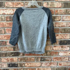 Vince Womens Sz Small Silk Wool Cashmere Blend Sweater Gray Two Tone Minimalist thumbnail 4