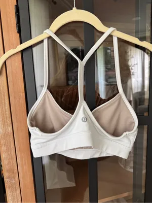 Lululemon Flow Y sports Bra Nulu White workout top racerback thumbnail 3