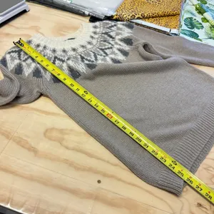 Ann Taylor Fair Isle Wool Mohair Blend Sweater Camel Grey White Small‎ thumbnail 12