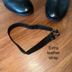 Kate spade Layne black leather chunky buckle stacked heel booties women size 8.5 thumbnail 5
