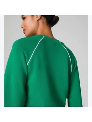 SPANX Airpiqué Long Sleeve Crewneck Top Field Green Women’s Small 21351R thumbnail 11