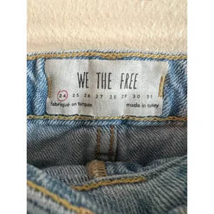 We The Free Denim Mini Skirt Womens 24 Light Wash Distressed Button Fly‎ Boho thumbnail 5