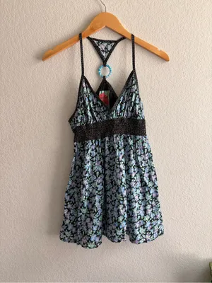 Free People Y2K Floral Boho Babydoll Cotton Racerback Tank Top Size S thumbnail 6