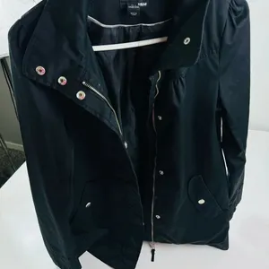 H&M Black Zip‎ Button Lightweight Coat Jacket Size 6 thumbnail 9