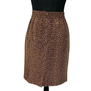 Allison Taylor Print Mini Leopard Print Silk Skirt(Size Large) thumbnail 2