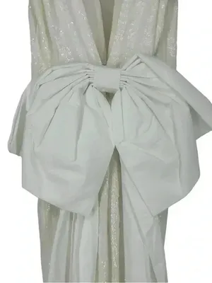 Rebecca Vallance Davina Bow Wedding Gown Ivory Mermaid Sequin Dress Sz 6 NWT thumbnail 16
