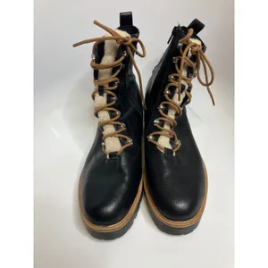 Nine West Ivani black lace up combat boots women's size‎ 11 faux leather trendy thumbnail 3