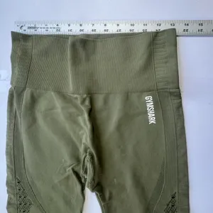 Gymshark Energy Seamless Leggings Olive Green Womens Medium High Waist Eyelet thumbnail 7