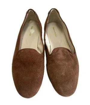 Helene Rouge Paris Quality Leather Suede Round Toe Slip On Ballet Flats 5.5 thumbnail 1