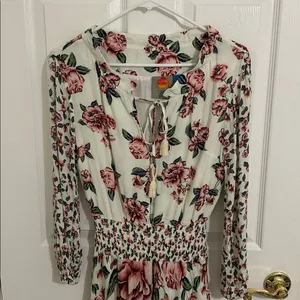 Farm Rio x Anthropologie Anabela Smocked Floral Dress Size XS thumbnail 7