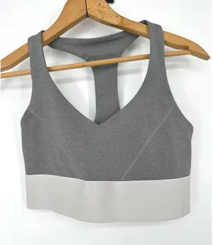 Good‎ American Sports Bra Women Size 2 Medium Gray Racerback V-Neck Activewear thumbnail 1