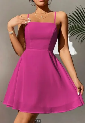 Criss-cross Tie Backless Cami Dress thumbnail 1