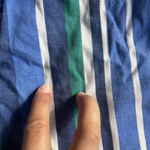 Extra Blues Vtg. 1990's High Rise Shorts Blue Green Stripes 100% Cotton Size 5 thumbnail 6
