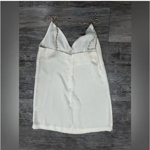 White pearl strap dress thumbnail 6