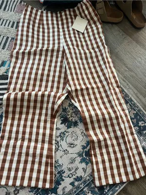 NWT FAITHFULL Valeria Capri Pants in gingham cedar thumbnail 17