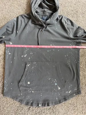 Abercrombie & Fitch XL Gray Paint Splatter Hoodie 100% Cotton Distressed thumbnail 8