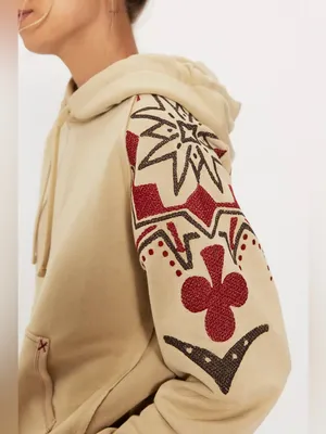 🆕 Free People X Denim And Bone | Playing Card Hoodie | Sz: M thumbnail 3