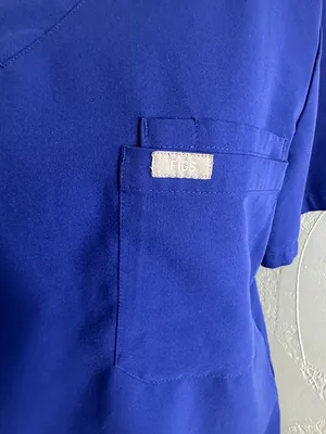Figs Technical Collection V-Neck Scrub Top in Cobalt Blue thumbnail 7