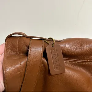 Vintage Coach 4156 Toffee Brown Leather Soho Belted Bucket Buckle Pouch Bag thumbnail 8