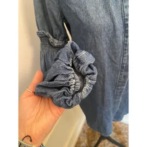 The Fifth Label Denim Smocked Balloon Bishop Sleeve Button-Down Shirt Top Ruffle thumbnail 3