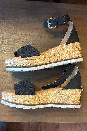 Dolce Vita Black Wedge Espadrille Sandals- Size 6 thumbnail 1