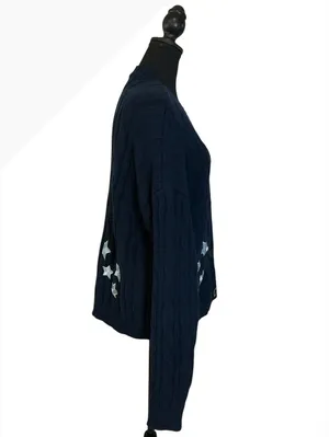 Taylor Swift Midnights Navy Blue Cable Knit Cardigan thumbnail 2