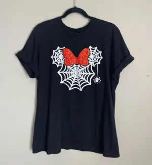 BELLA CANVAS Black Disney Minnie Mouse Halloween Tee Sz L thumbnail 1