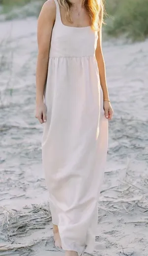 Zara Cream Scoop Neck Sleeveless Gown thumbnail 2