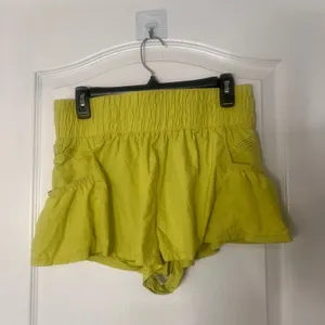 Free People Lime Green Elastic Waist Shorts thumbnail 4