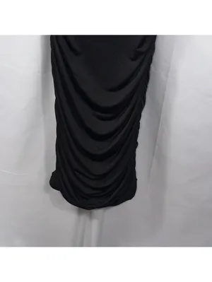 Women’s Black Ruched Bodycon Midi Dress Size Medium thumbnail 4