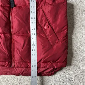 Women's Eddie Bauer Size Small Red‎ Puffer Goose Down Full Zip Vest thumbnail 5
