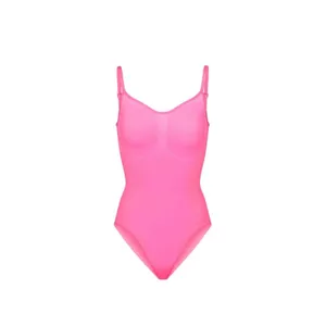 SKIMS SCULPTING BODYSUIT W SNAPS Neon Orchid S/M New without box thumbnail 2