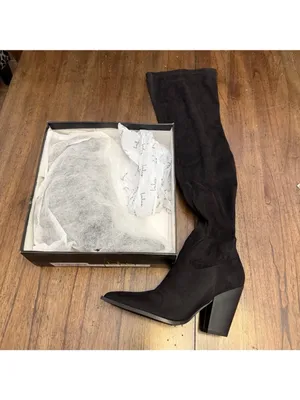 Lulu’s Vessay Black Suede Over the Knee Boots thumbnail 7