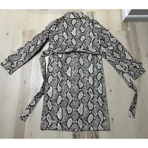 Choosy NWT Women Small Faux Snakeskin Leather Trench Coat Duster Jacket Chic thumbnail 13