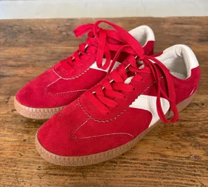 Corkys Red Faux Suede Spoiler Alert Gum Sole Sneakers Size 9 thumbnail 1