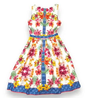 ModCloth Zesty Attire Dress Multicolor‎ Floral Retro Euro Summer Wedding Guest thumbnail 1