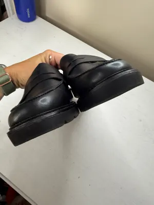 Anne Klein Emmylou Leather Loafer Chunky Sz 8.5 Classic Office Goth thumbnail 12