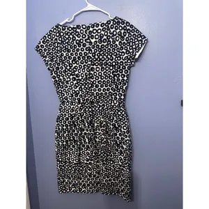 J.Crew Navy Ivory Basketweave Cotton Circle Print‎ Cap Sleeve Dress Size 6 thumbnail 4