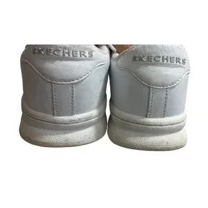 Vtg Skechers White Sneakers 10 Leather Silver Logo Y2k 1990s Shoes WSL Lace up thumbnail 8