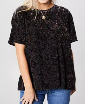 We the Free - Free People | Black & Brown Oversized Teddy Boxy Top | XS thumbnail 1