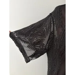 Black Mesh Lace Open Front Duster L Cardigan Boho Festival Witchy Whimsigoth thumbnail 4