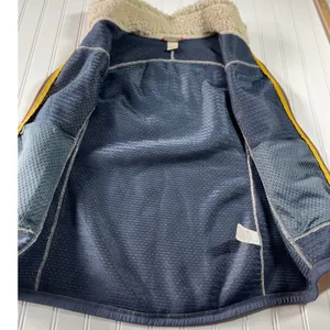 LL Bean Mountain Pile Fleece Vest Cream Navy Sherpa Retro Outdoor Jacket M thumbnail 5