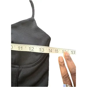 Zara Y2K Corset Bra Crop Black Top Size M Spaghetti Strap Ruched Back Gothic thumbnail 6