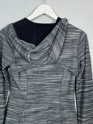 Lululemon Women 8 Heathered Black White Hooded Define Jacket Athleisure thumbnail 7