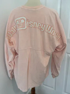Walt Disney World Pink Velour Spirit Jersey Floral Embroidery Large *Spot thumbnail 2