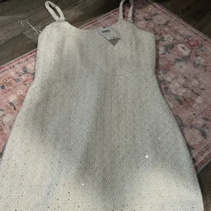 NWT Mango sequin knitted mini dress in light beige size‎ 6 thumbnail 2