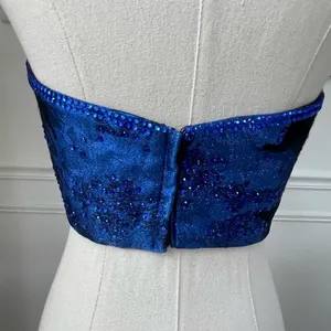 Ellie Wilde Formal Bandeau Crop Top Bustier Cobalt Blue Black 4 thumbnail 5